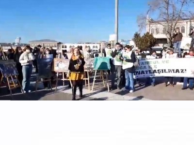 Ya Kanal Ya İstanbul Koordinasyonu`nun Organize Ettiği Eyleme Konuşmacı Olarak Katılım Sağladık