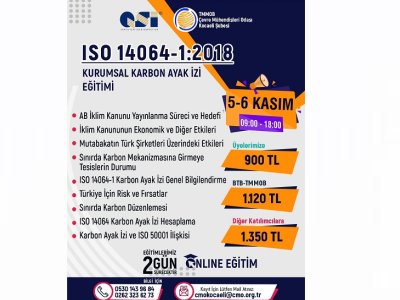 ISO 14064-1:2018 KURUMSAL KARBON AYAK İZİ BİLGİLENDİRME EĞİTİMİ
