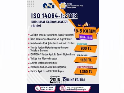ISO 14064-1:2018 KURUMSAL KARBON AYAK İZİ BİLGİLENDİRME EĞİTİMİ